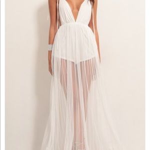 Sheer White Maxi Dress
